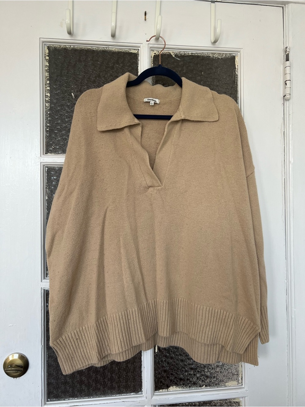 Darling Relaxed V-Neck Sweater Set in Camel
